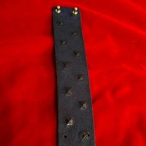 Woman's Leather Navy Blue Cuff Bracelet S/M